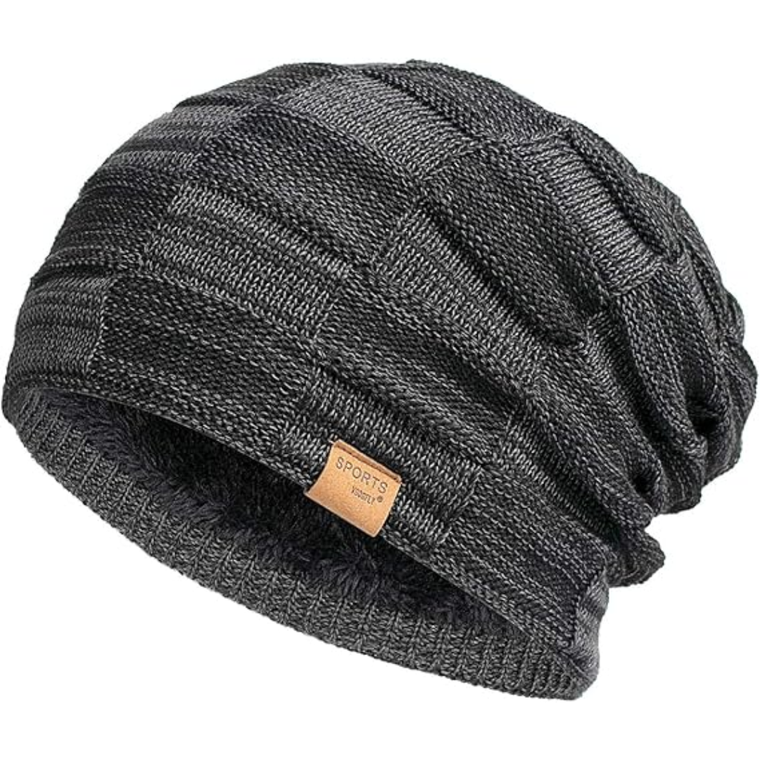 Unisex slouchy beanie hat, warm and cozy knit for winter. Perfect cold weather headwear.