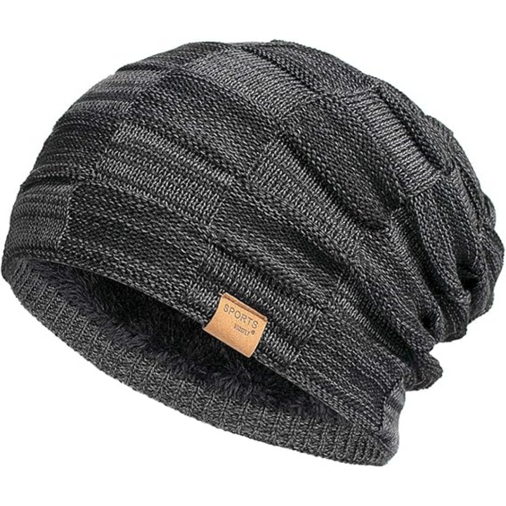 Unisex slouchy beanie hat, warm and cozy knit for winter. Perfect cold weather headwear.