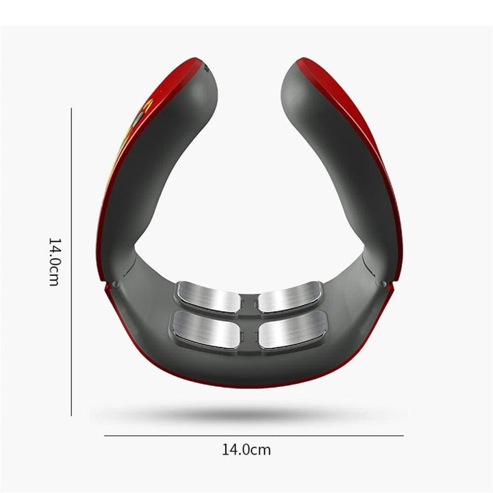 Ergonomic portable neck and shoulder massager with soothing heat relief for muscle tension.