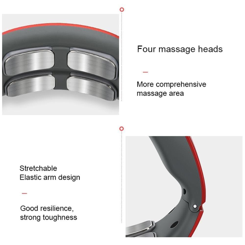 USB rechargeable smart neck massager providing effective heat therapy for pain & shoulder relief.