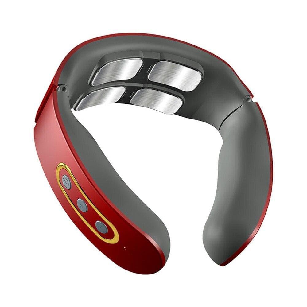 Compact, smart neck massager with adjustable heat and pulsation for targeted shoulder and neck pain relief.