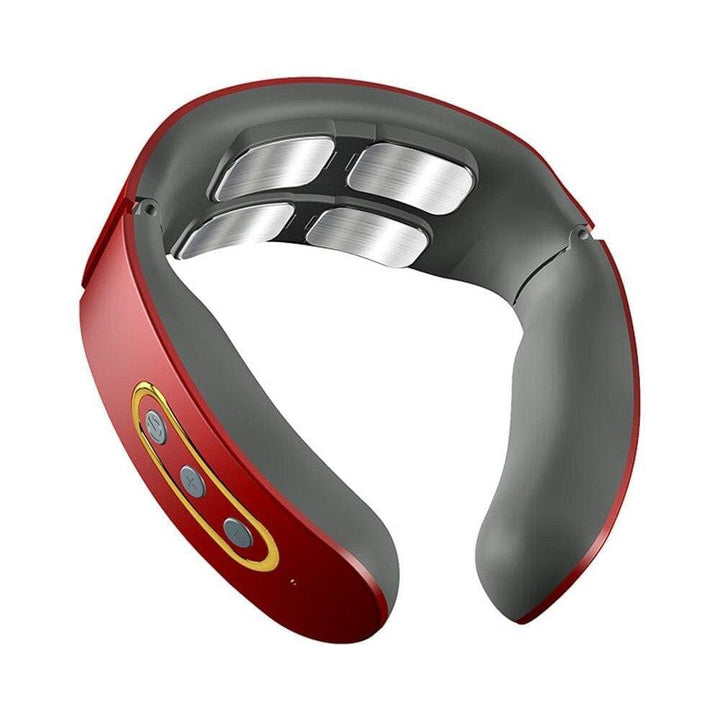 Compact, smart neck massager with adjustable heat and pulsation for targeted shoulder and neck pain relief.