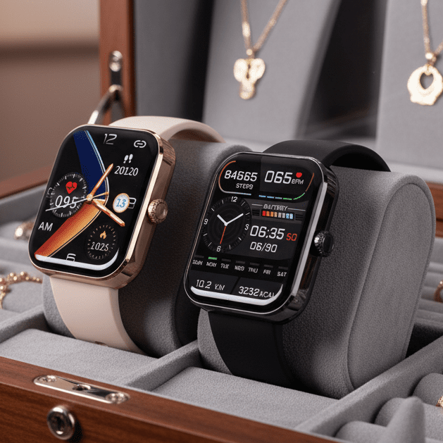 Unisex smart health watch. Monitors glucose, heart rate, sleep. Non-invasive wellness & fitness tracker.
