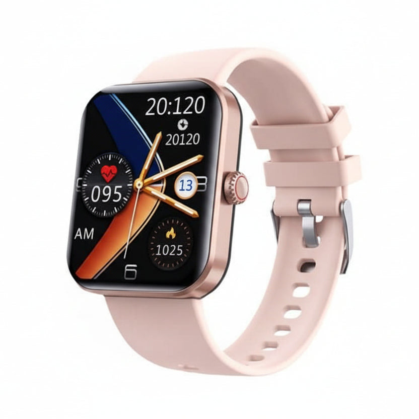Digital smartwatch, unisex. Tracks non-invasive glucose, heart rate, sleep, & fitness. Ideal for daily health.