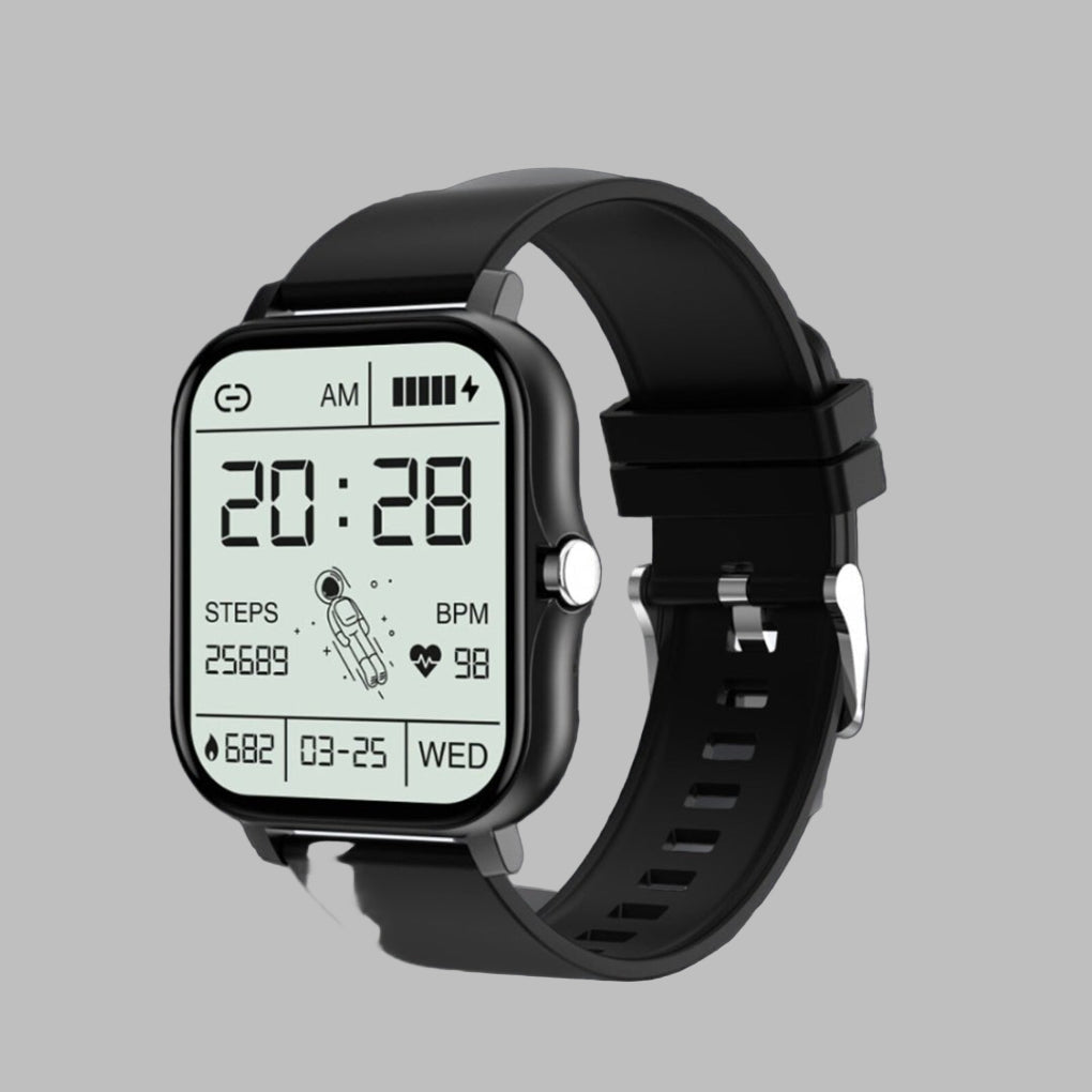 Unisex smartwatch (New4) with heart rate, activity, sleep tracker & smart notifications. Modern digital wearable tech.