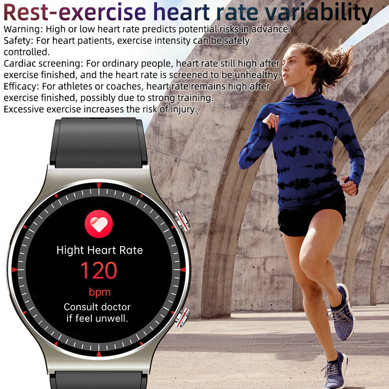 Smart gadget for wellness: Unisex watch featuring ECG, blood oxygen, and activity tracking.