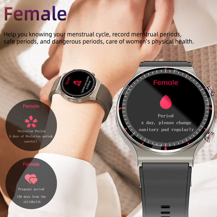 Smartwatch for wellness, tracking heart rate & sleep. Modern, unisex activity tracker gadget.