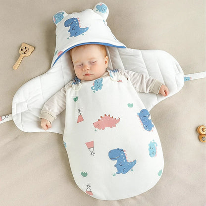 Unisex SnuggleBear cotton baby swaddle blanket, soft and breathable for newborn comfort and sleep