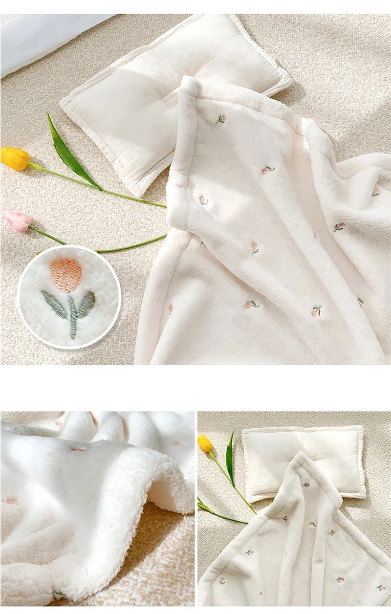 Multi-purpose fleece baby blanket, cozy for swaddling infants, comforting for toddlers.
