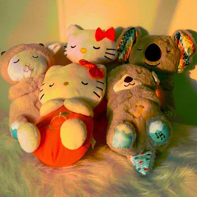 Unisex soothing plush toy with gentle light for relaxation & comfort. Soft velvet stuffed animal, perfect for kids & adults.
