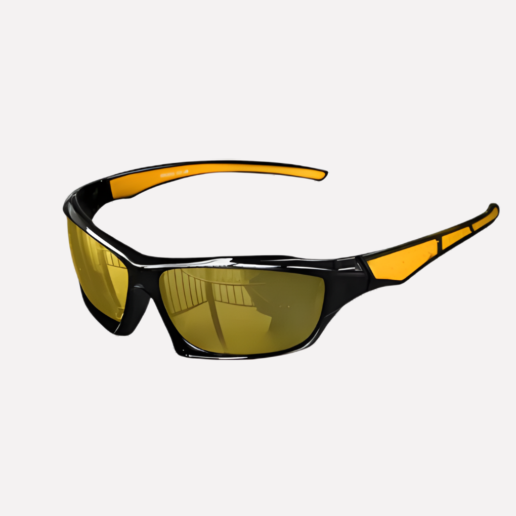 Unisex polarized sports sunglasses for outdoor activities. UV400 protection reduces glare, enhances clarity.