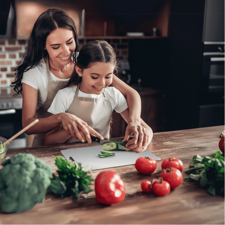 Premium stainless steel cutting board. Hygienic, rustproof, and odor-neutral for healthy kitchen food prep.