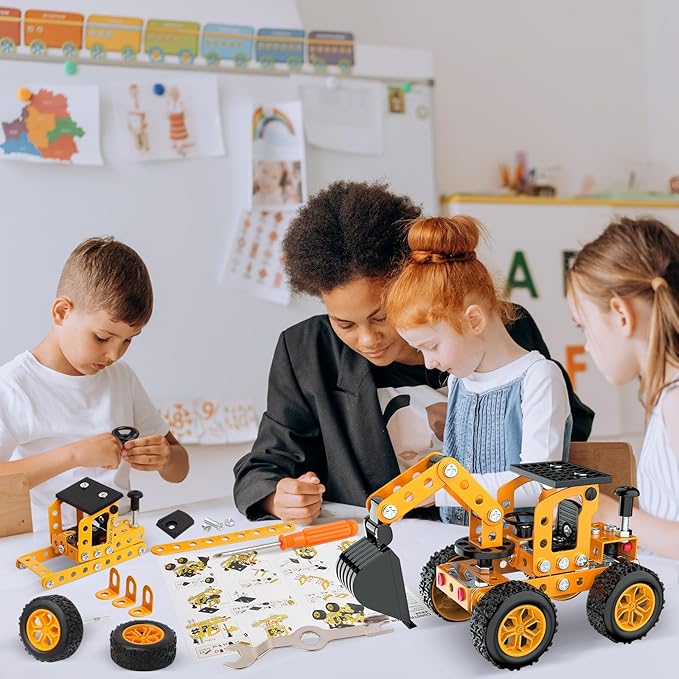 Model vehicle metal assembly kit, STEM gift for developing motor skills