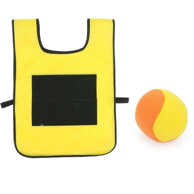 Packaging for Unisex Sticky Vest Throw & Catch Game Set, highlighting active outdoor fun