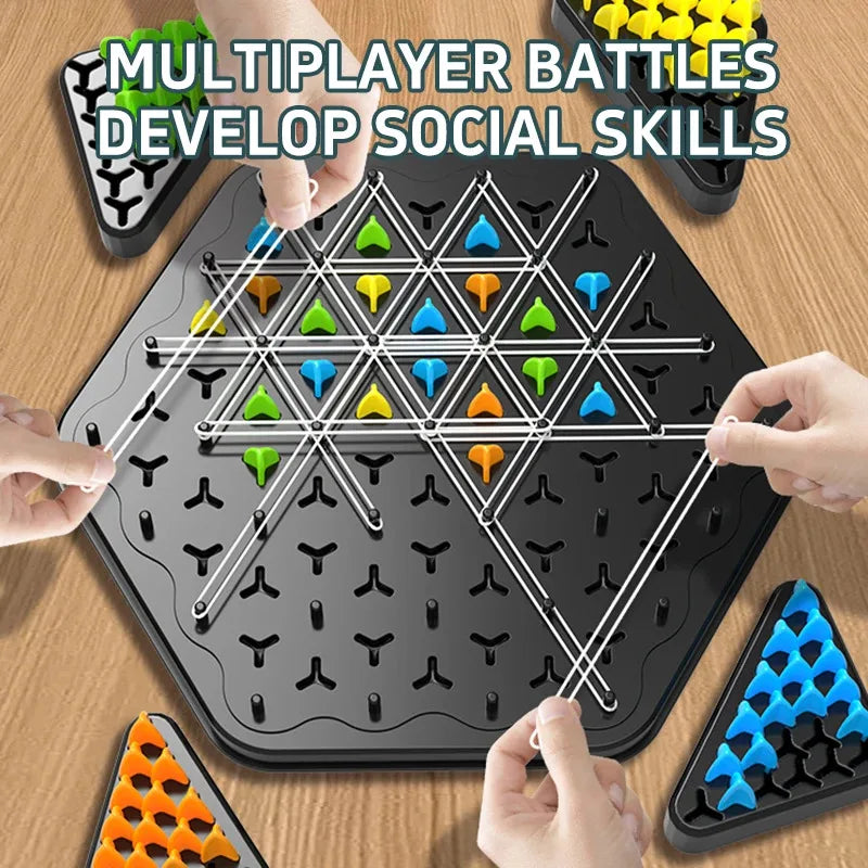 Close-up of a strategy board game in play, highlighting logical thinking and interactive gameplay