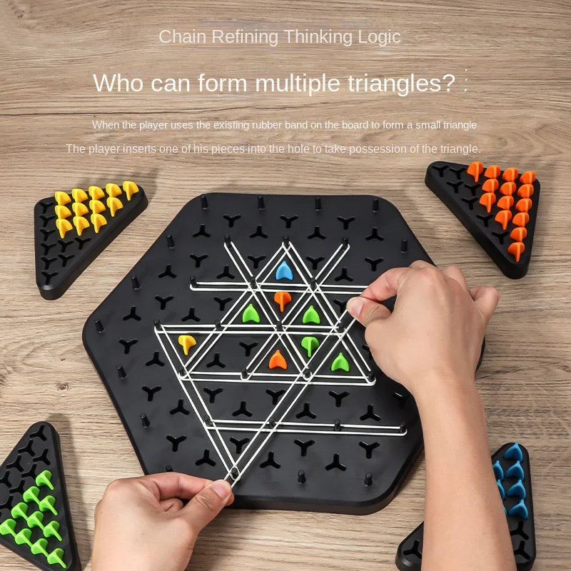 Overhead view of a complete strategic board game set with all pieces, suitable for family game nights