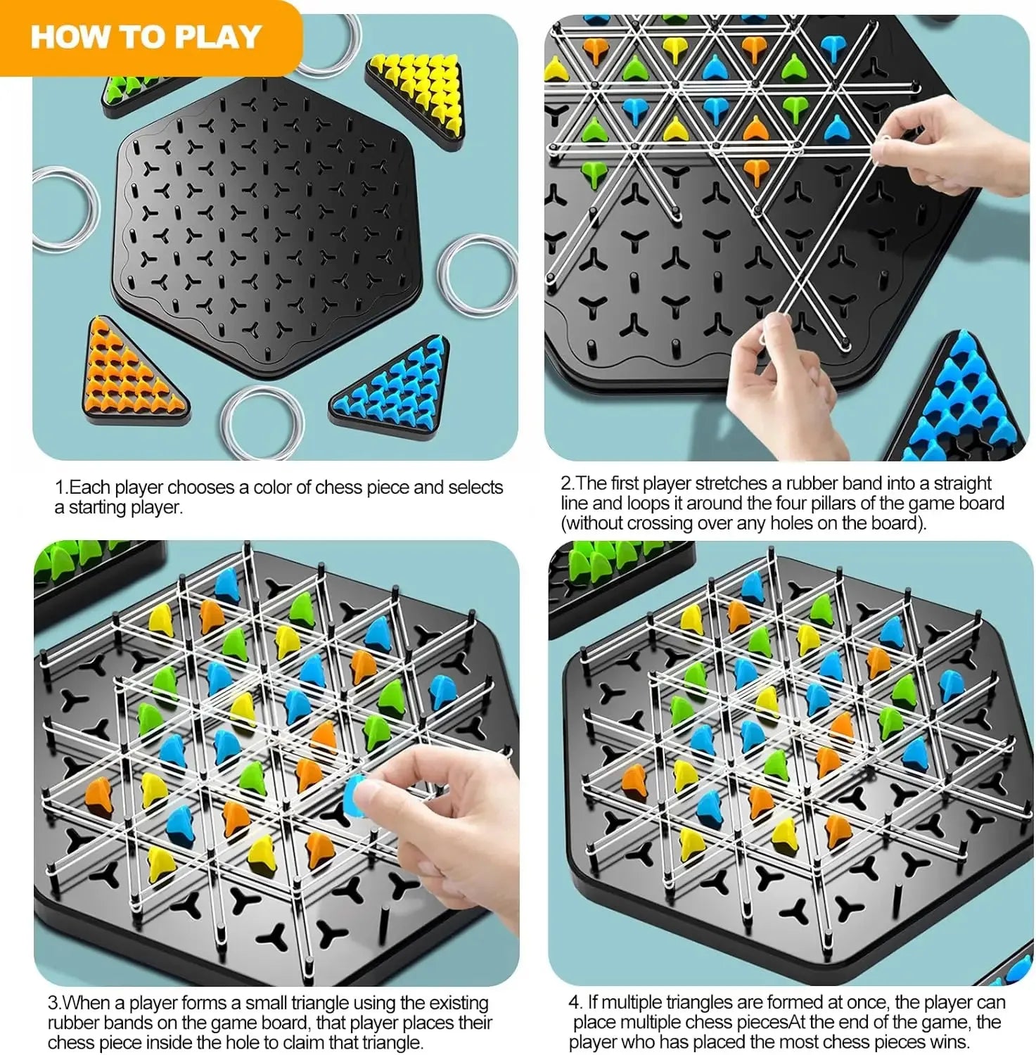 Detailed shot of game pieces from the strategic thinking board game, emphasizing quality and design