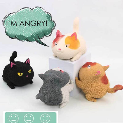 Unisex stress relief cat toy, white, flexible plastic, perfect desk companion & fidget for anxiety