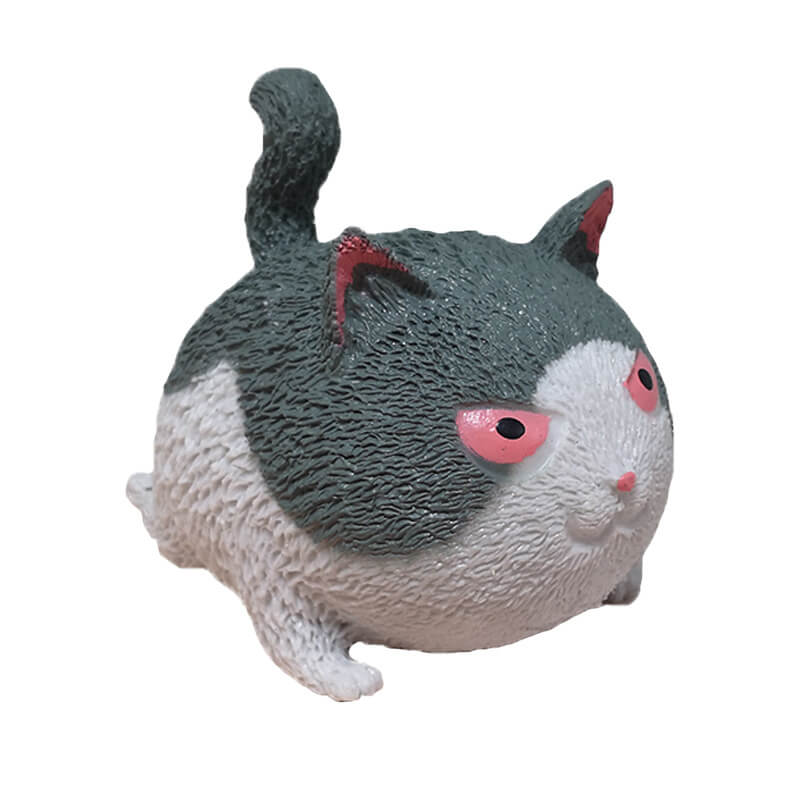 White cat stress buster, flexible and bouncy, great desk decoration & personal fidget toy