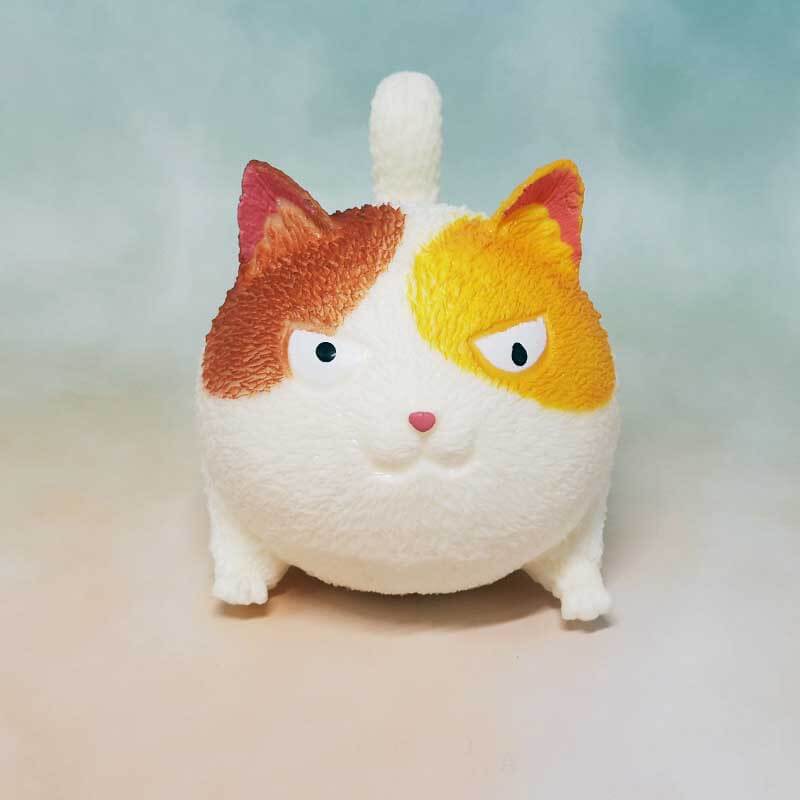 Rebound cat toy, white, soft plastic, anti-stress novelty gift for adults & kids, desk accessory