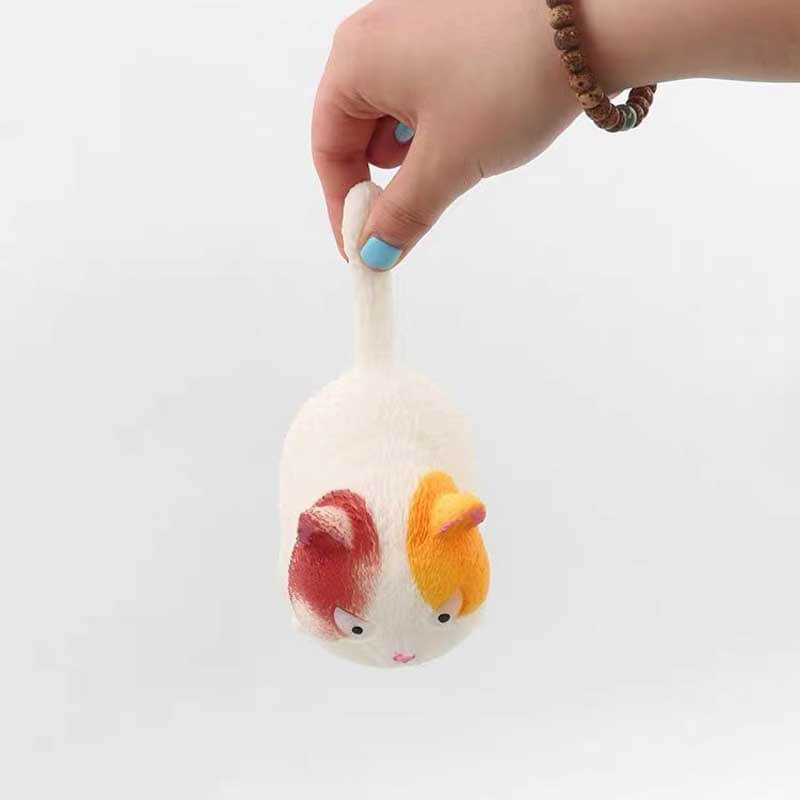White flexible cat toy for stress relief, rebound action, ideal fidget toy for focus & relaxation