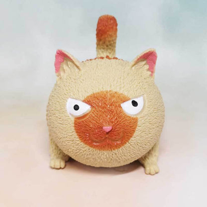 Rebound cat stress relief toy, white, compact plastic design, perfect fidget for office or home