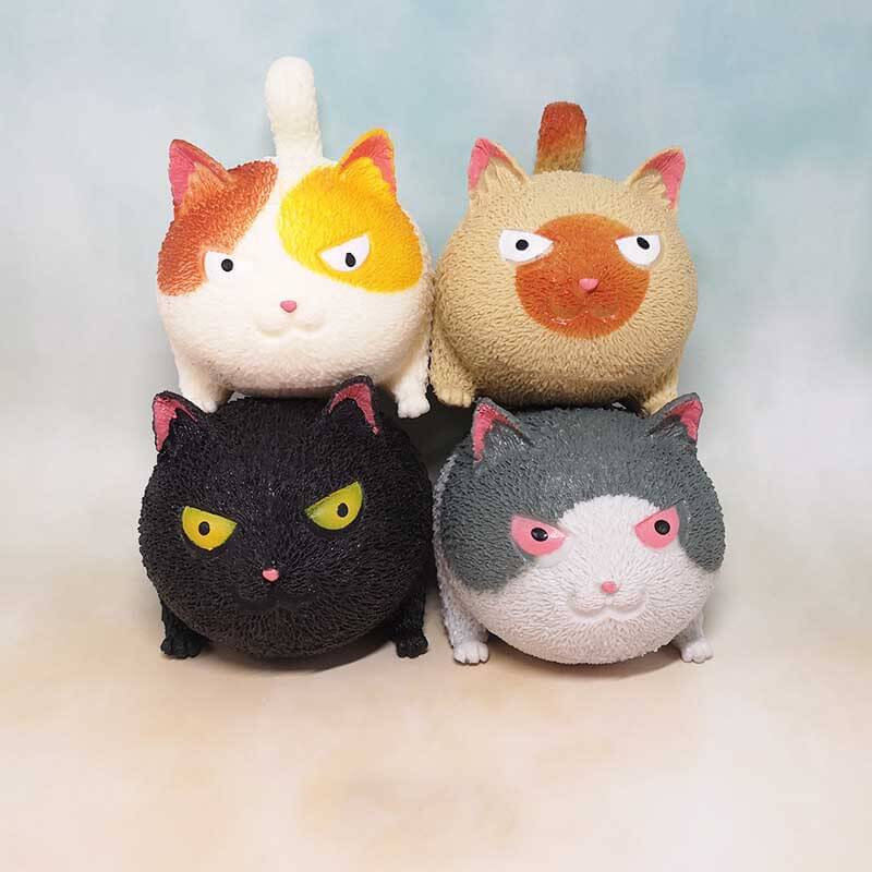 White bouncy cat toy, stress reliever, excellent fidget & desk companion, unique novelty gift idea