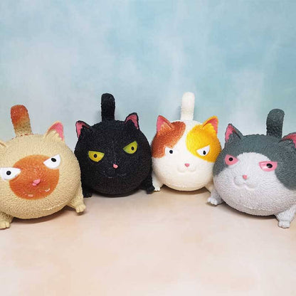 Flexible white cat toy, anti-stress rebound, portable fidget for anxiety, great small gift item
