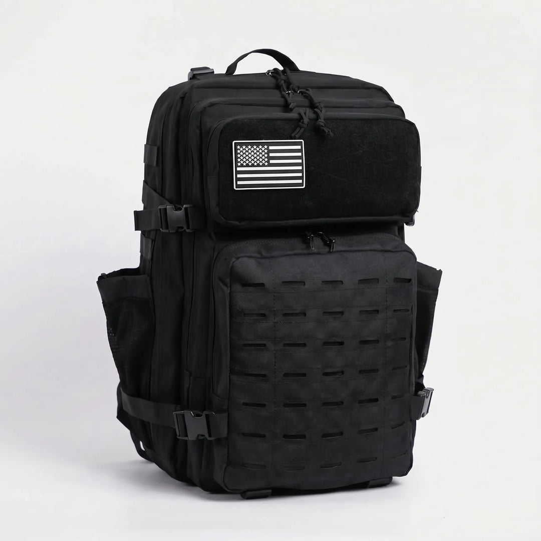 Durable high-capacity tactical backpack, perfect for hiking, travel & gym, with MOLLE system.