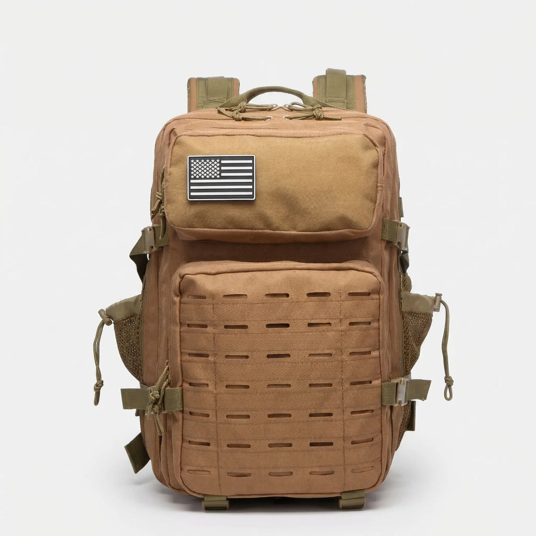 Heavy-duty gym bag & tactical backpack, durable MOLLE system, large capacity for all essentials.