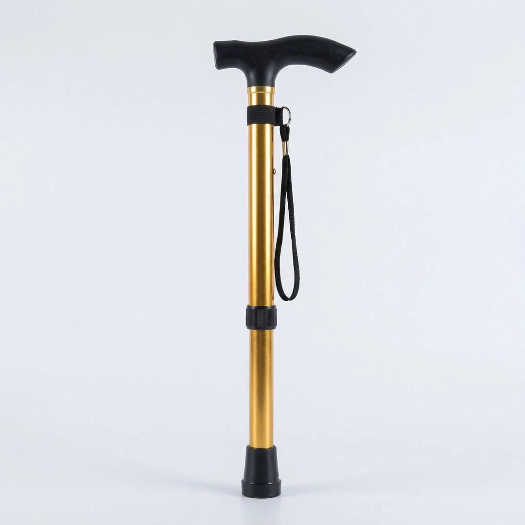 Durable aluminum telescopic folding walking cane with comfortable grip for daily use.