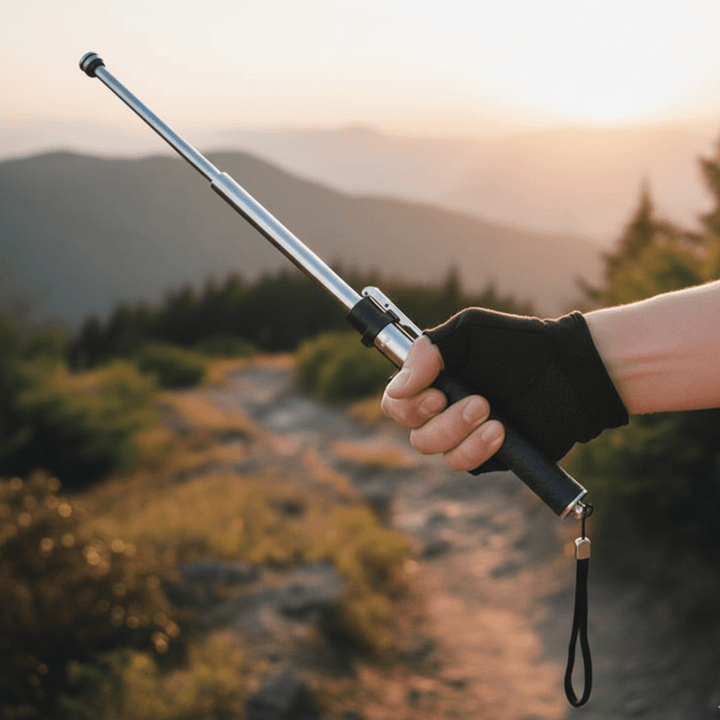 Unisex telescopic trek stick for hiking & walking. Adjustable, lightweight outdoor gear for stability.