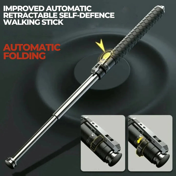 Telescopic trek stick for personal security & stability during outdoor adventures. A robust hiking accessory.
