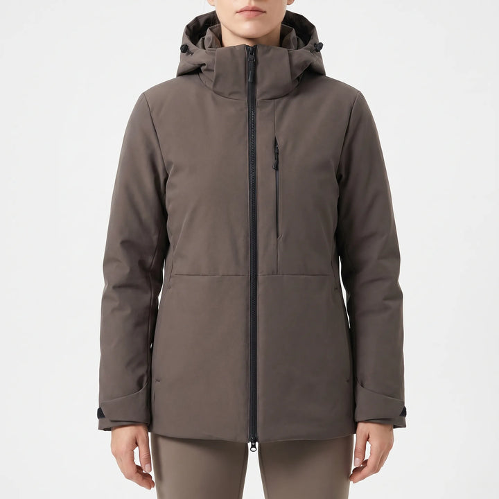 Unisex thermal jacket with hood, offering superior warmth & wind protection for winter sports & activities.