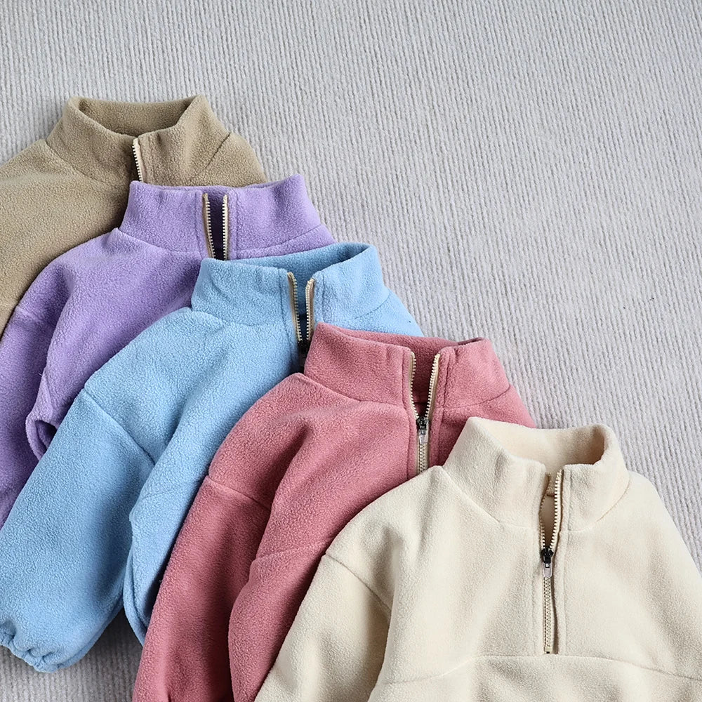 Unisex fleece baby apparel: gray hoodie and pants, perfect for everyday wear
