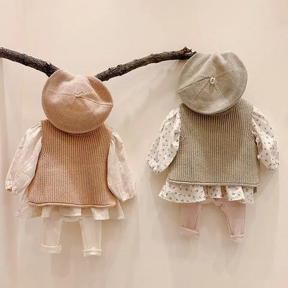 Toddler cotton vest, sleeveless design perfect for layering during cooler autumn weather.