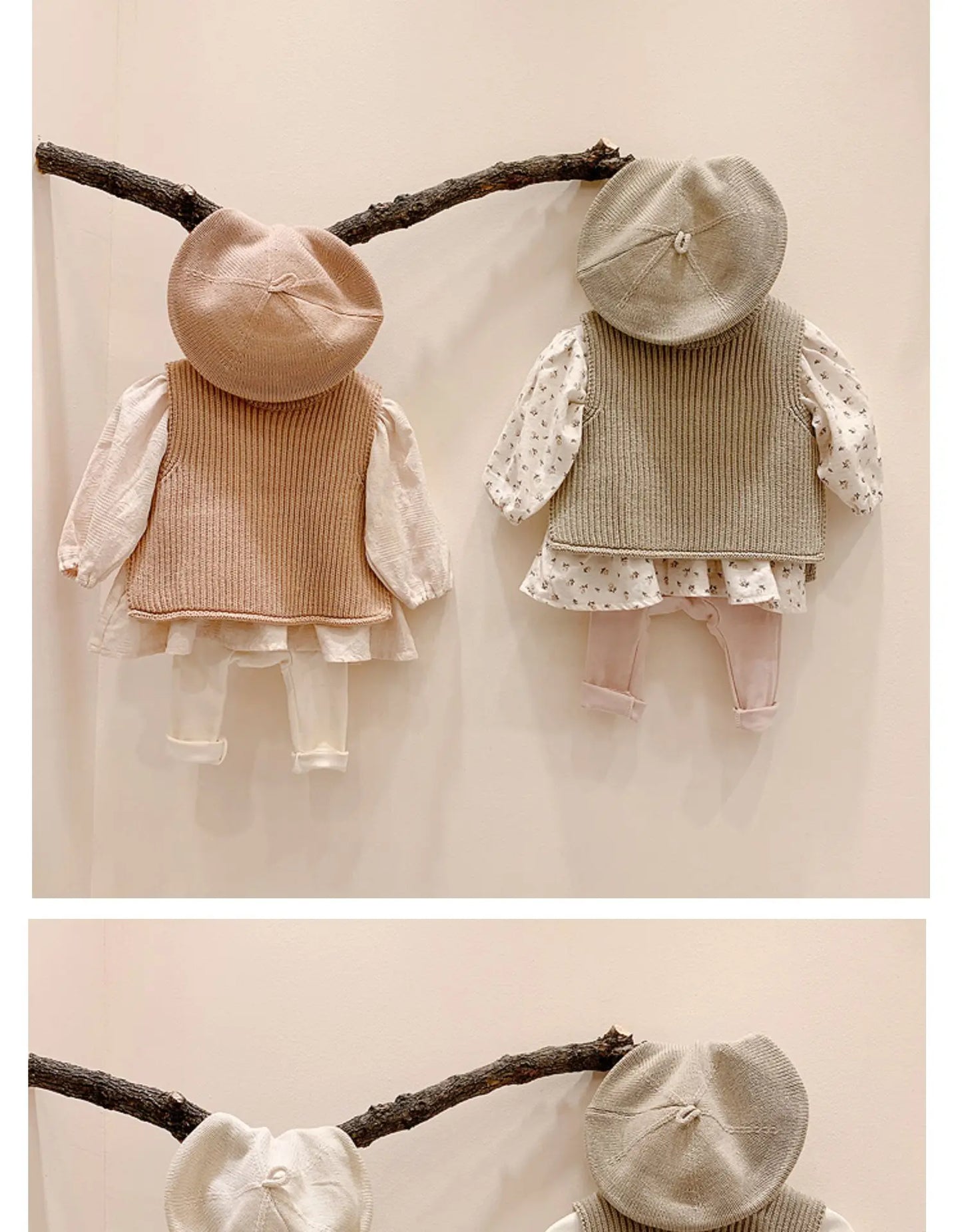 Chic knit vest for toddlers, a fashionable unisex baby outerwear for fall.