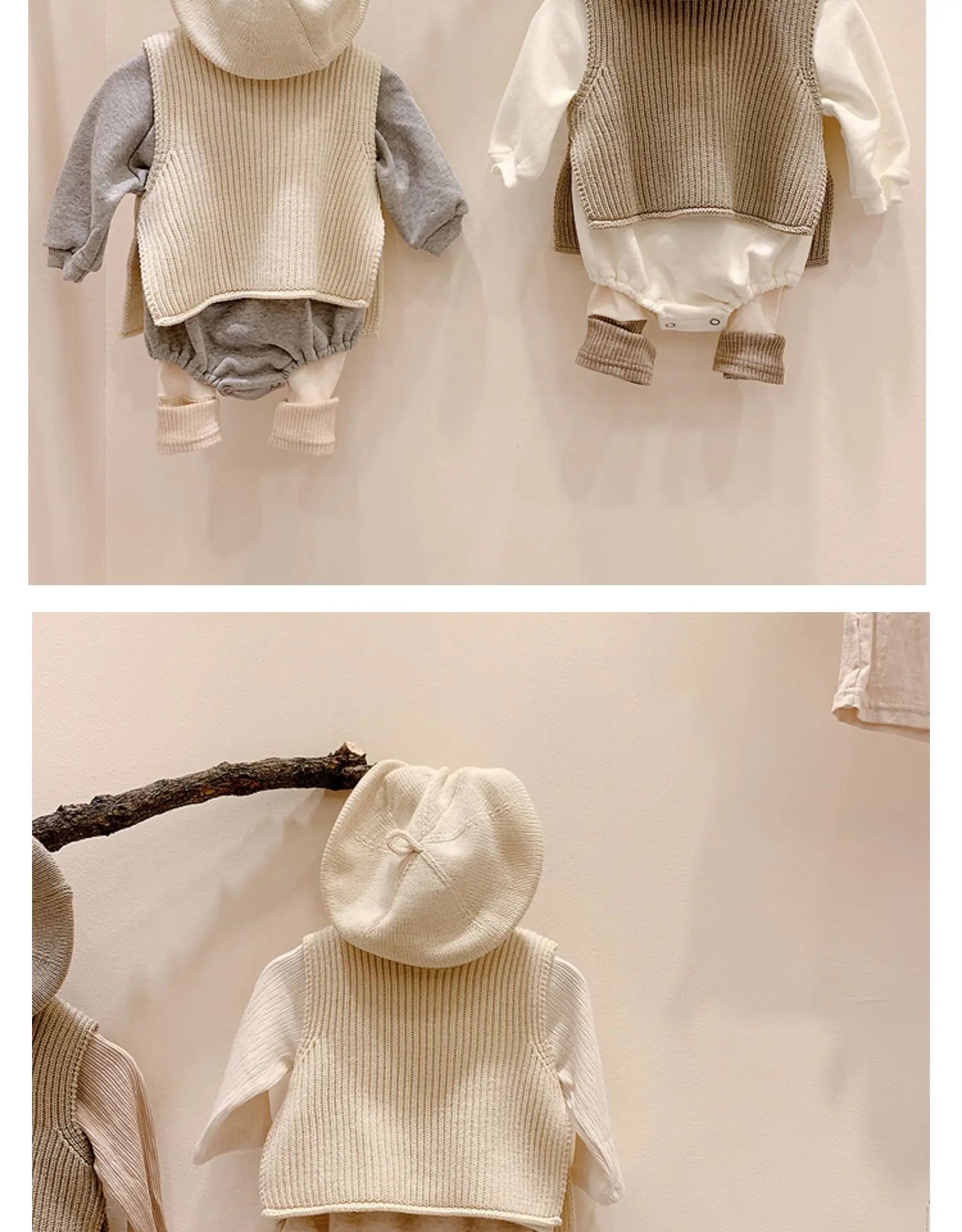 Solid color knit vest for toddlers, a comfortable and durable autumn layering piece.