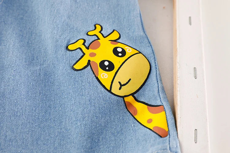 Baby boy and girl summer cartoon t-shirt & shorts set, soft cotton blend material