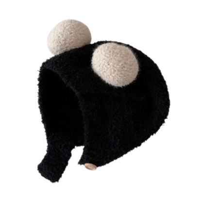 Toddler's cozy fleece winter hat with earflaps and a cute pom-pom, essential for kids.