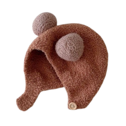 Warm fleece earflap hat for unisex toddlers, designed to keep baby's head cozy in winter.
