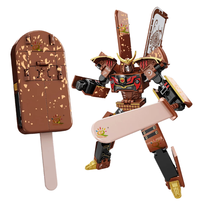 Kids' transforming cartoon ice cream robot toy, encouraging imagination and makes a great children's gift