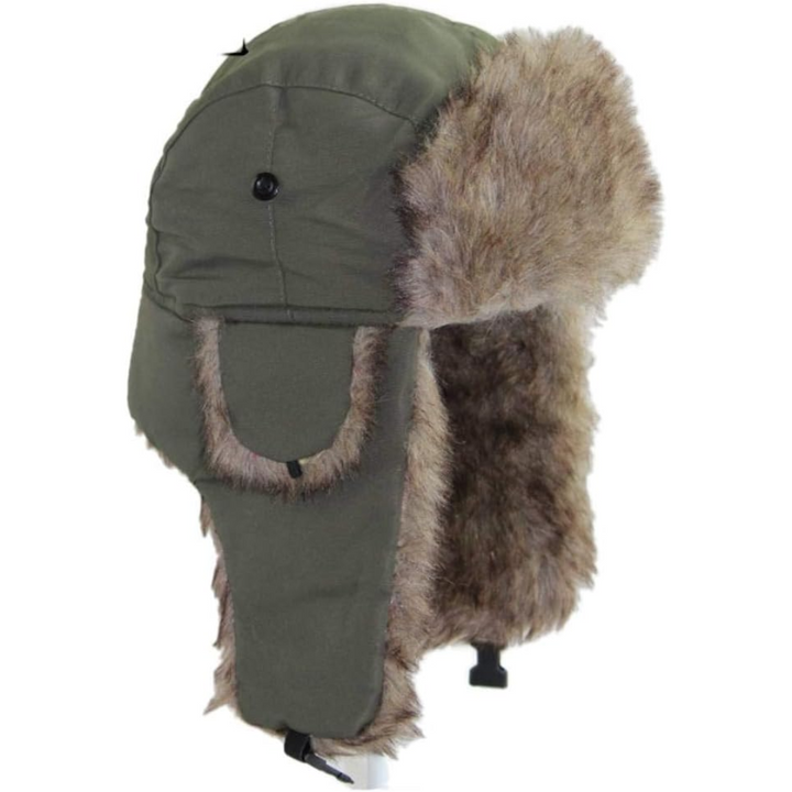 Faux fur lined trapper hat, a comfortable and essential unisex headwear for extreme winter.