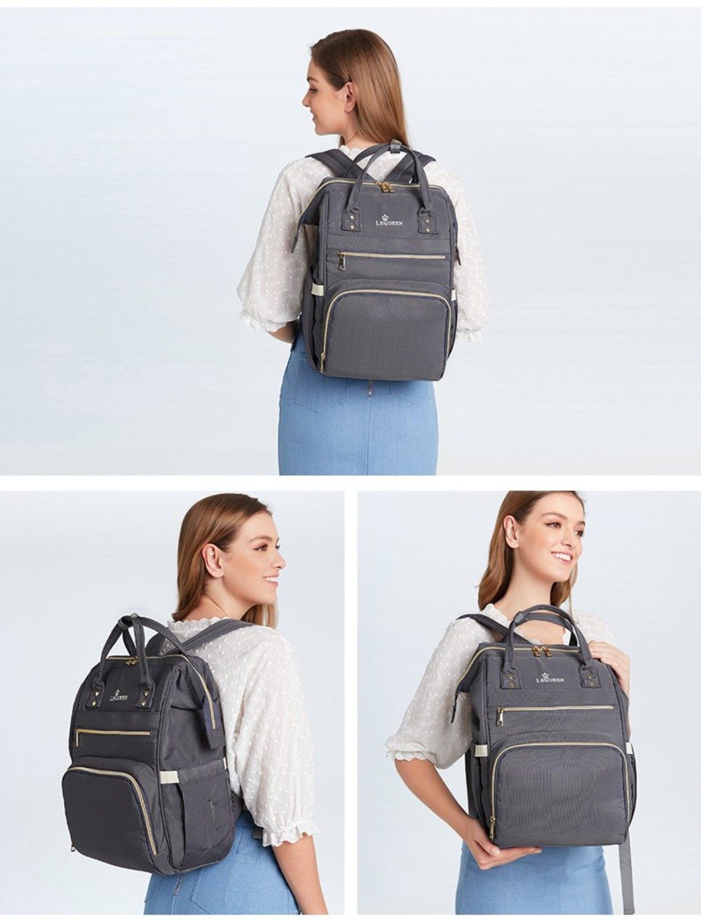 Stylish unisex travel diaper backpack, ideal for parents on-the-go. Spacious & water-resistant baby gear.