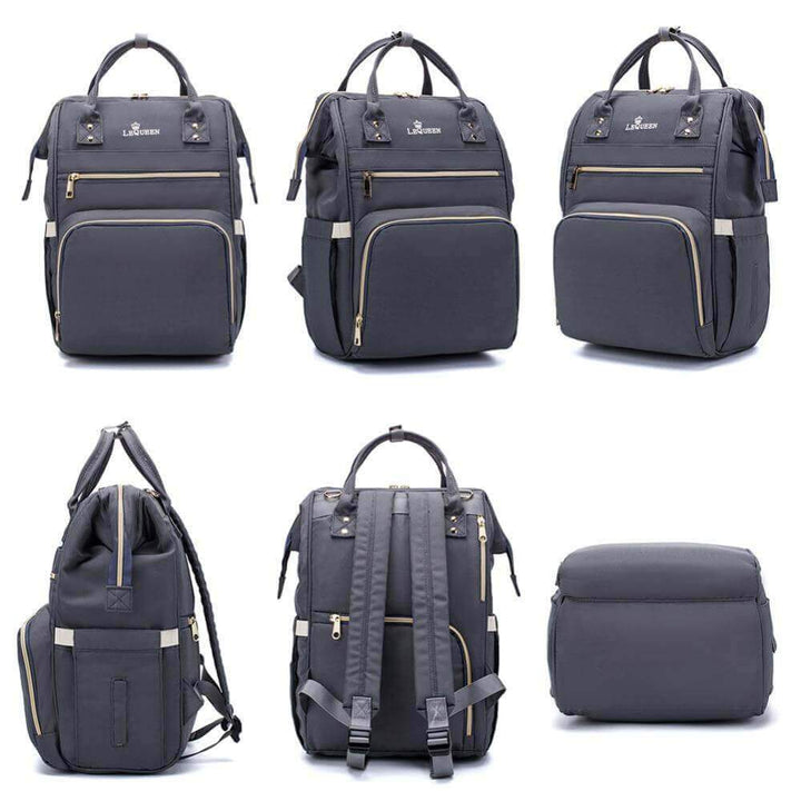 Convenient unisex maternity travel bag with insulated bottle pockets, keeping baby items ready & organized.