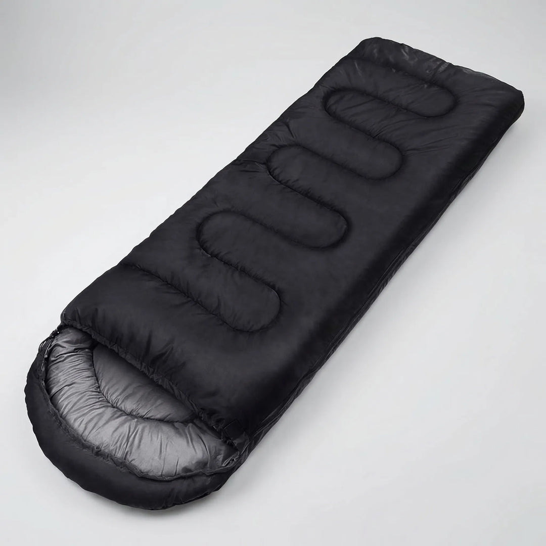 Top view of a versatile unisex 4-season envelope sleeping bag, designed for ultimate outdoor adventure comfort.