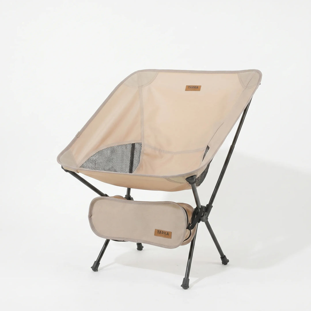 Small packable ultralight folding chair, perfect for backpackers. Compact design fits in any travel gear.