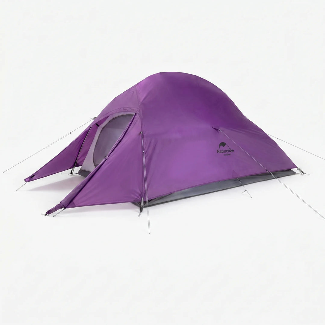 Illuminated ultralight dome tent at night. A reliable, freestanding shelter for comfortable backpacking & camping.