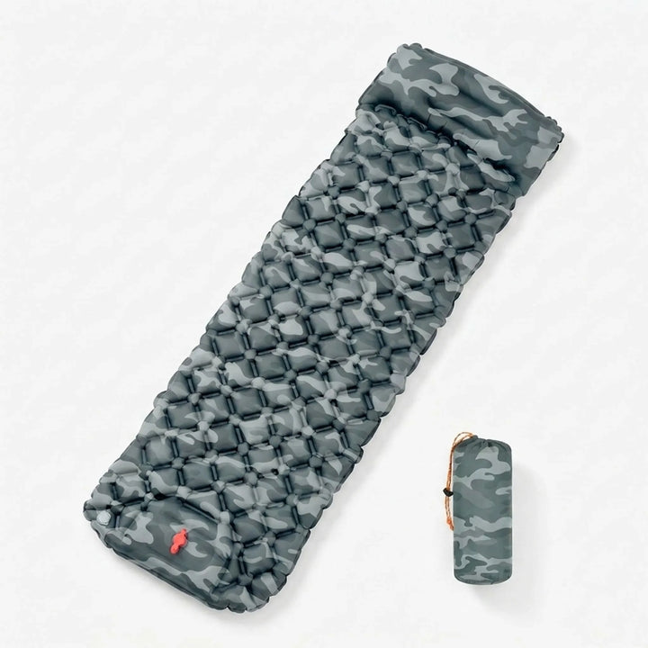 Unisex ultralight inflatable sleeping pad, ideal for comfortable outdoor camping, backpacking & hiking adventures.
