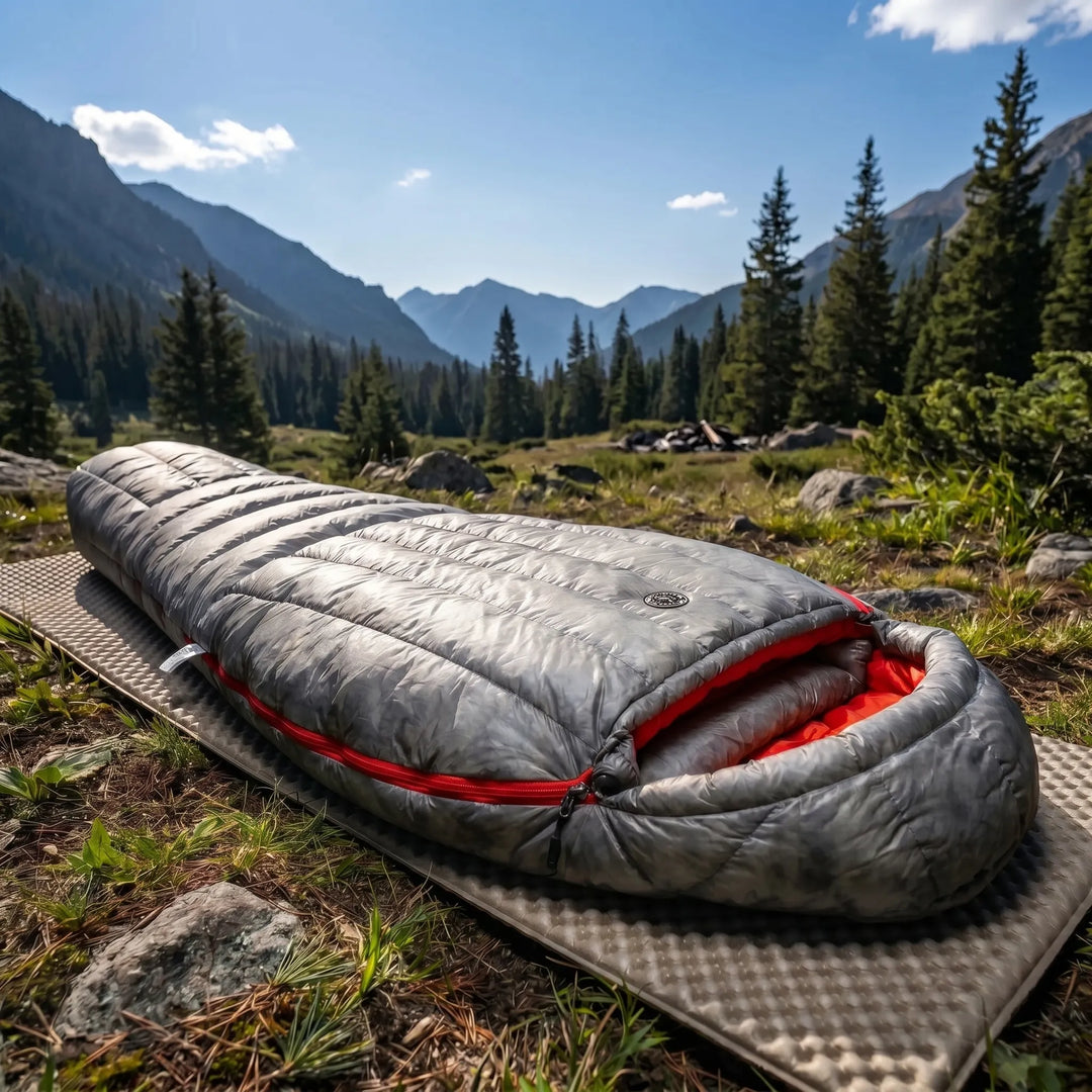 Unisex ultralight mummy down sleeping bag for backpacking, camping & 3-season outdoor adventures.